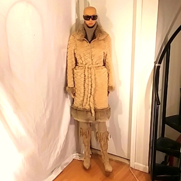 Stunning🔥🔥 Dora Santi Reversible Natural Brown Leather & Tan Genuine Fur Coat. - Picture 2 of 10